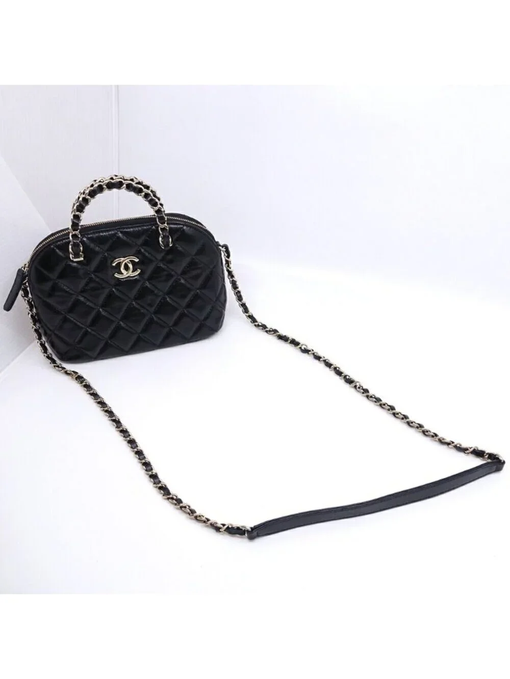Chanel Small Shopping Shiny Lambskin BK GD Shoulder